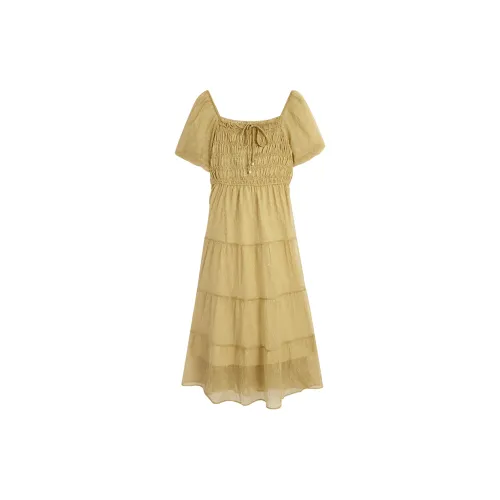 Love to serve Short-Sleeved Dresses Women's Khaki