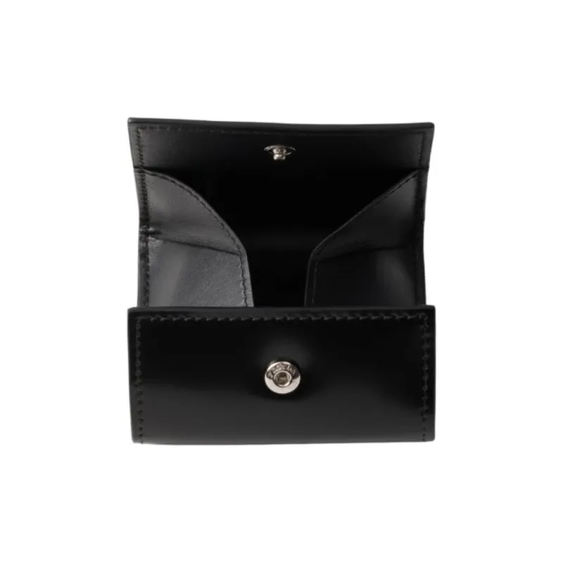 PRADA Brushed Leather Coin Purse Men's Black-1