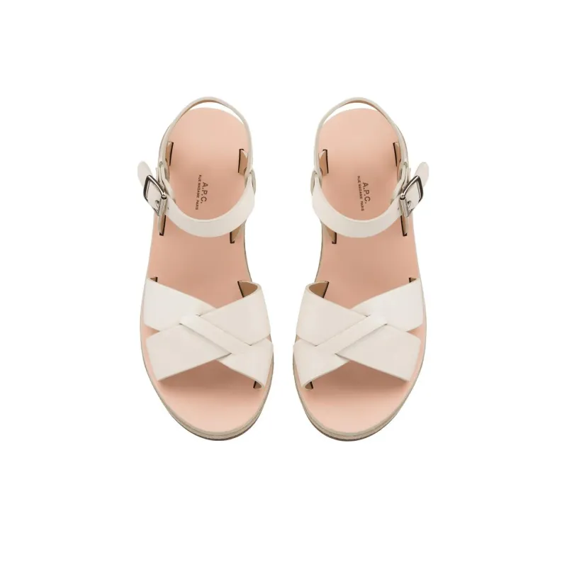 A.P.C Judith Strap Sandals Women's White-4