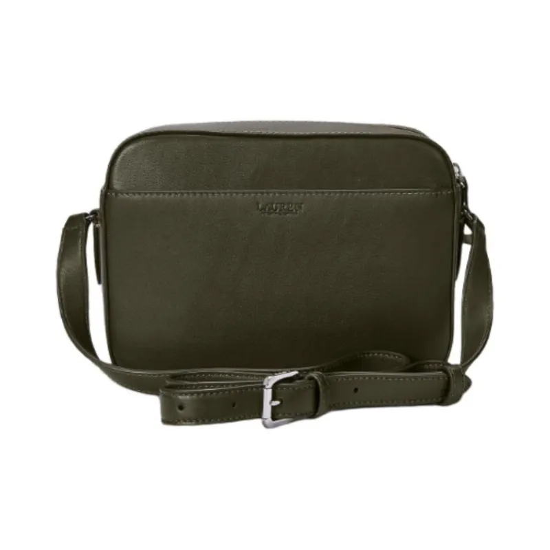 Ralph Lauren Cow Leather Shoulder Bag Crossbody Bag Medium Size Women's Dark Olive Green-2