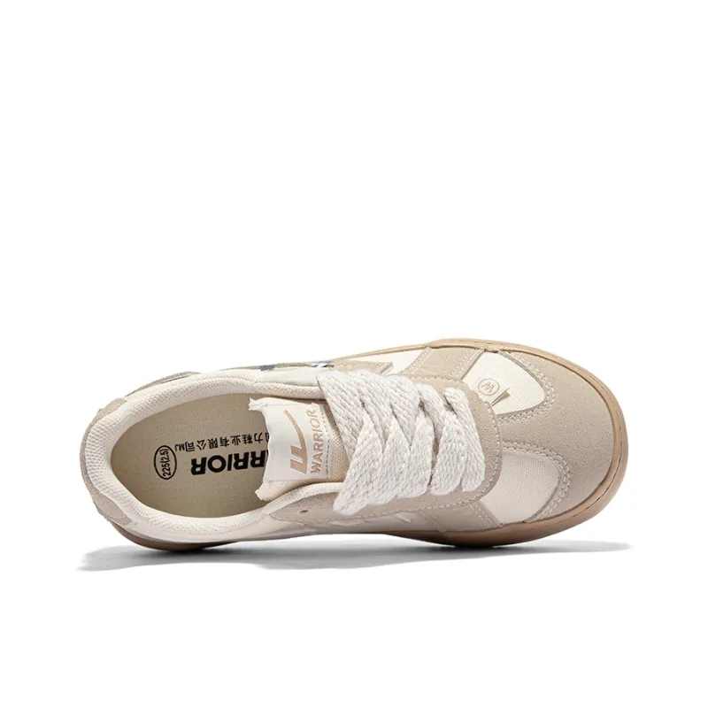 Warrior Students Casual Women's Lightweight Low-Top Canvas Shoes Women's Beige Grey Khaki-2