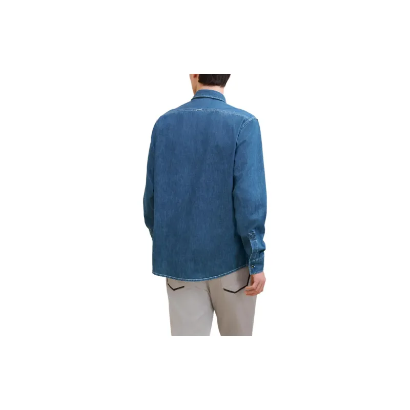 HERMES FW24 Shirt Men's Washable Indigo-1