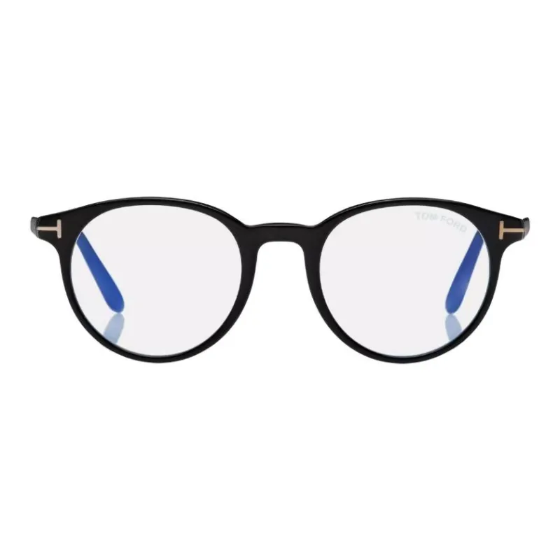TOM FORD Plate Frame Round Eyeglass Frames Unisex Black-1