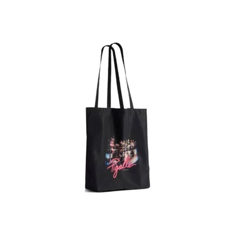 Balenciaga Nylon Tote Bag Shopping Bag Handbag Shoulder Bag Women's Black & Pink-1