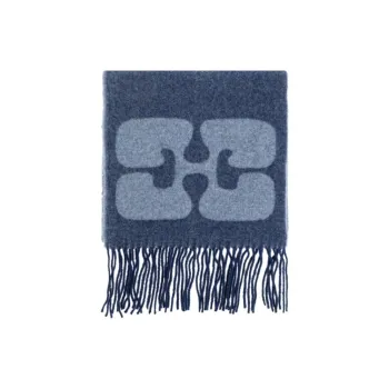 GANNI Fringe-detailing Wool Scarf