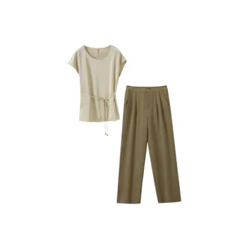 IHIMI Casual Suits Women's Champagne+Coffee