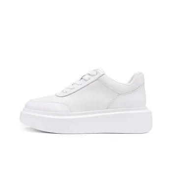 Satchi Cushioning Height Increasing Wear-Resistant Slip-Resistant Low-Top Skateboard Shoes Women's White 5.5cm