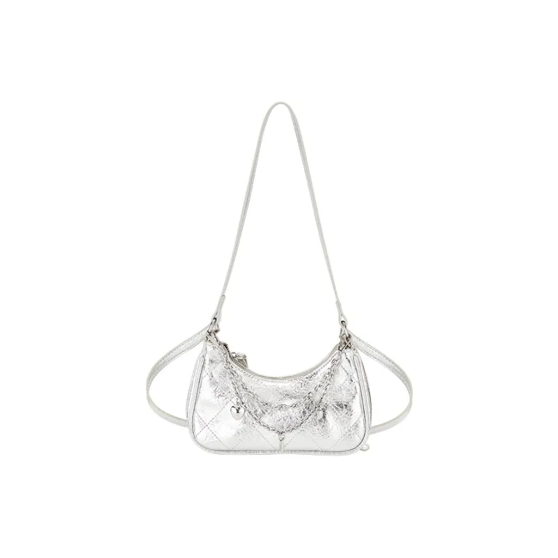 Juju Jimmy PU Shoulder Bag Crossbody Bag Regular Women's Silver/Dazzling Color/Black-1