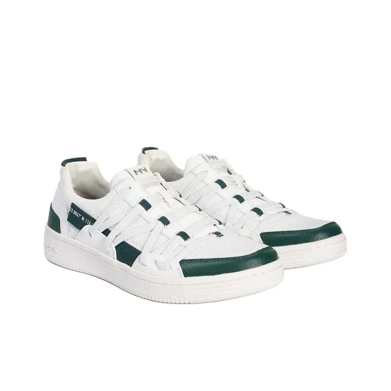 Skechers MARK NASON Anti-Slip And Wear-Resistant Breathable Low-Top Skateboard Shoes Men's White Green-2
