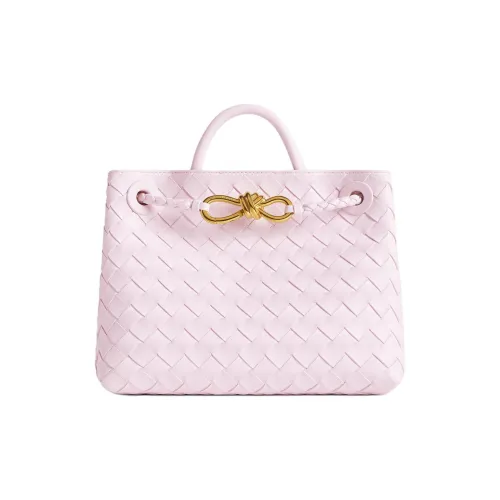 Bottega Veneta Andiamo Series Sheepskin Shoulder Bag Crossbody Bag Handbag Small Size Women's Washable Happiness Pink