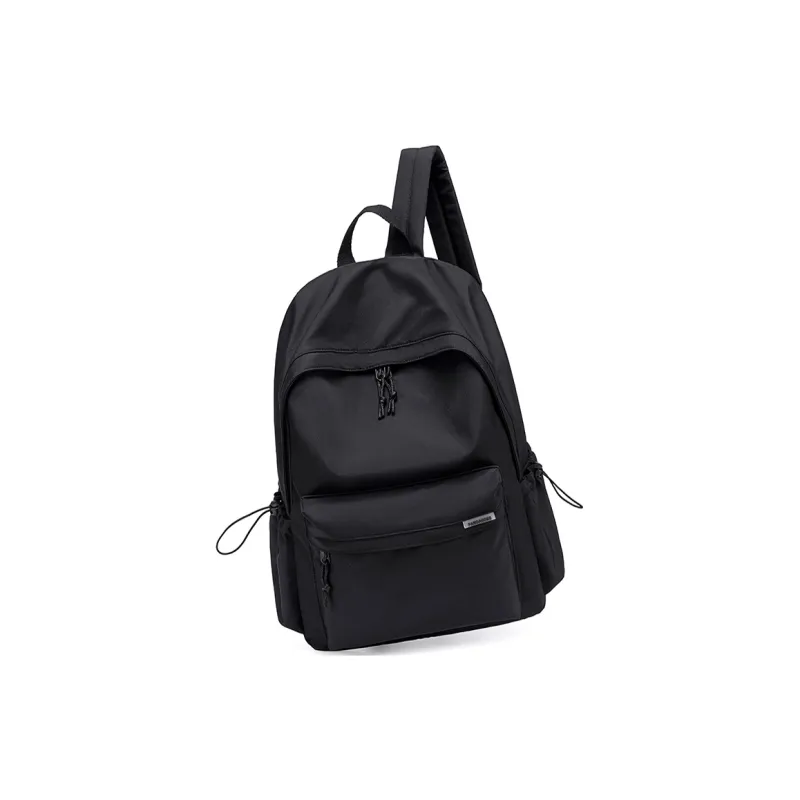 Bobby Bear Oxford Backpack Backpack Student Backpack Laptop Bag Travel Bag Unisex Classic Black Ecru-1