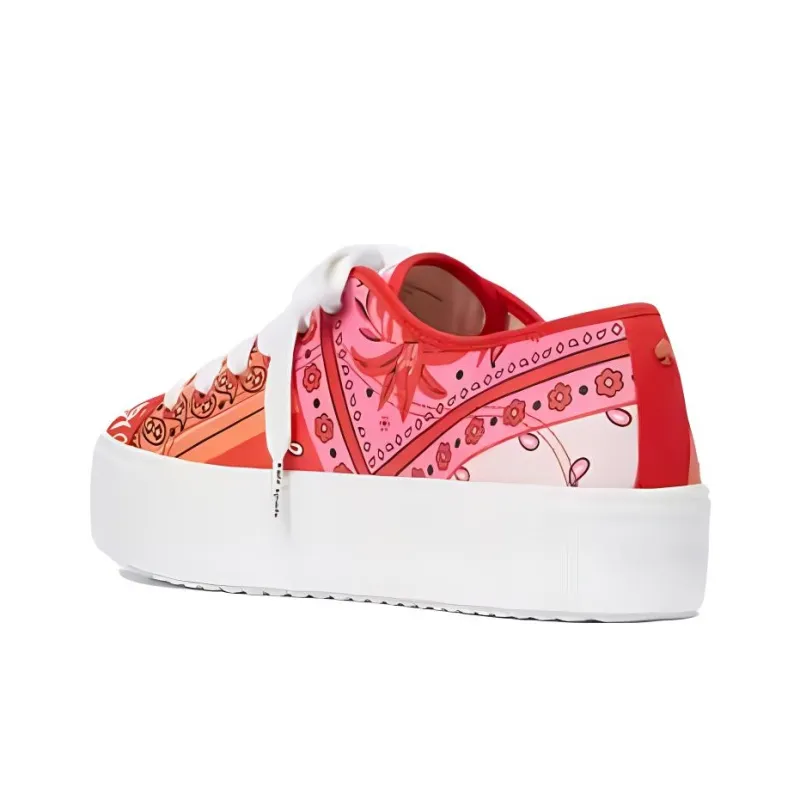Kate Spade Serve Bandana Low-Top Canvas Shoes Women's Orange Red-3