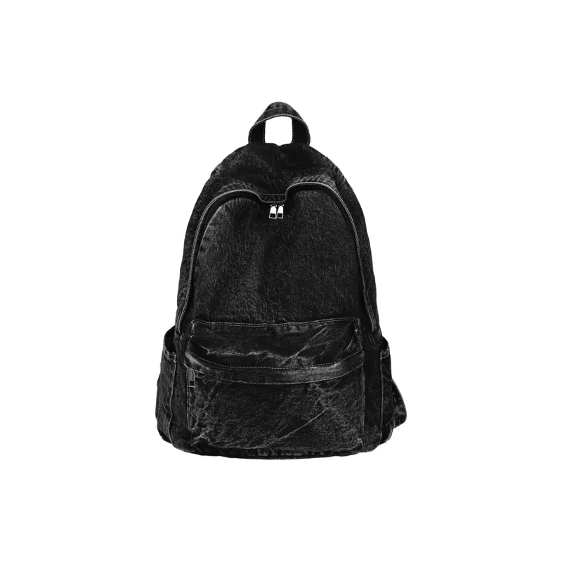 Kaka Tree Denim Backpack Unisex Black/Dark Blue/Vintage Blue/Light Blue-0
