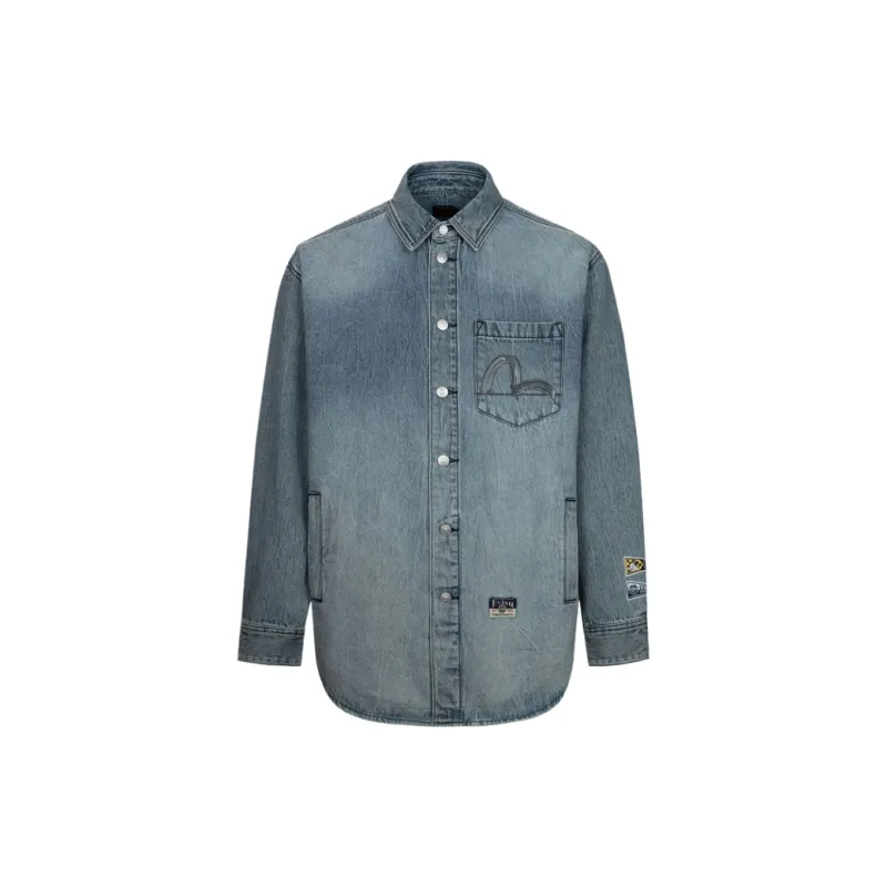 EVISU Shirts Men Denim Gray-1