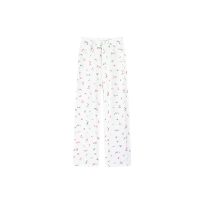 Garbege Jeans Women's White Floral-1