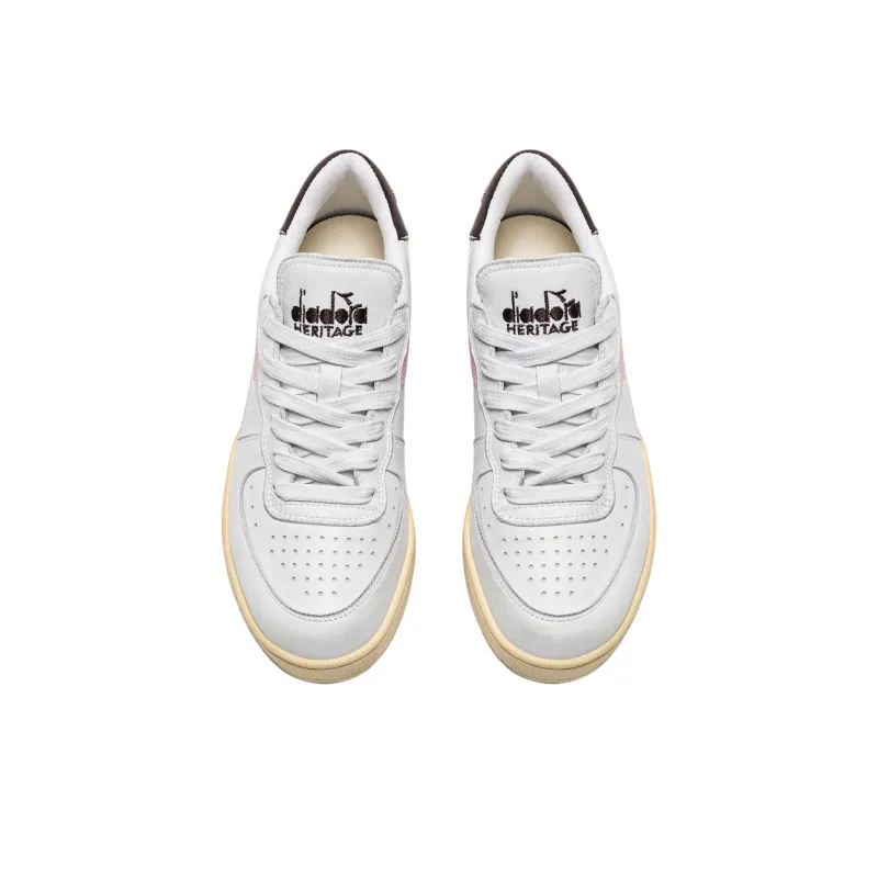 Diadora Heritage Anti-Slip Wear-Resistant Low-Top Skateboard Shoes Unisex White-4