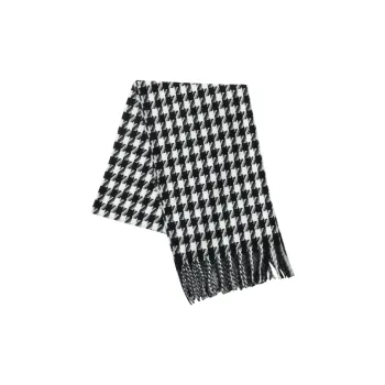 CAMEL Polyester Knit Scarves Unisex Black White