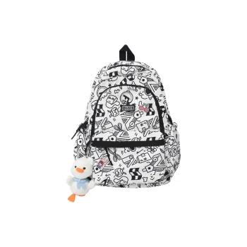 Kaka Tree Nylon Backpack Unisex Black/Pink/Green/Blue/Purple