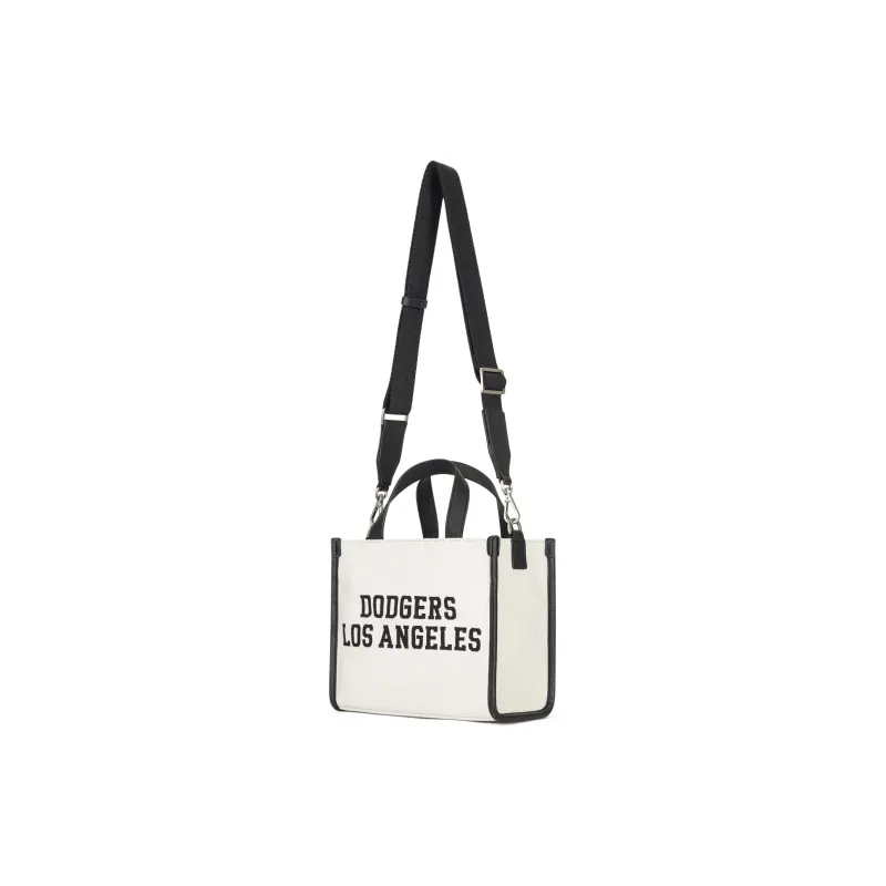 MLB Cotton And Polyester Blend Tote Shoulder Bag Crossbody Bag Handbag Clutch Commuter Bag Regular Unisex Hemp Cream-1