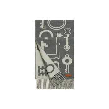 HERMES Cashmere Knit Scarves Unisex Gray