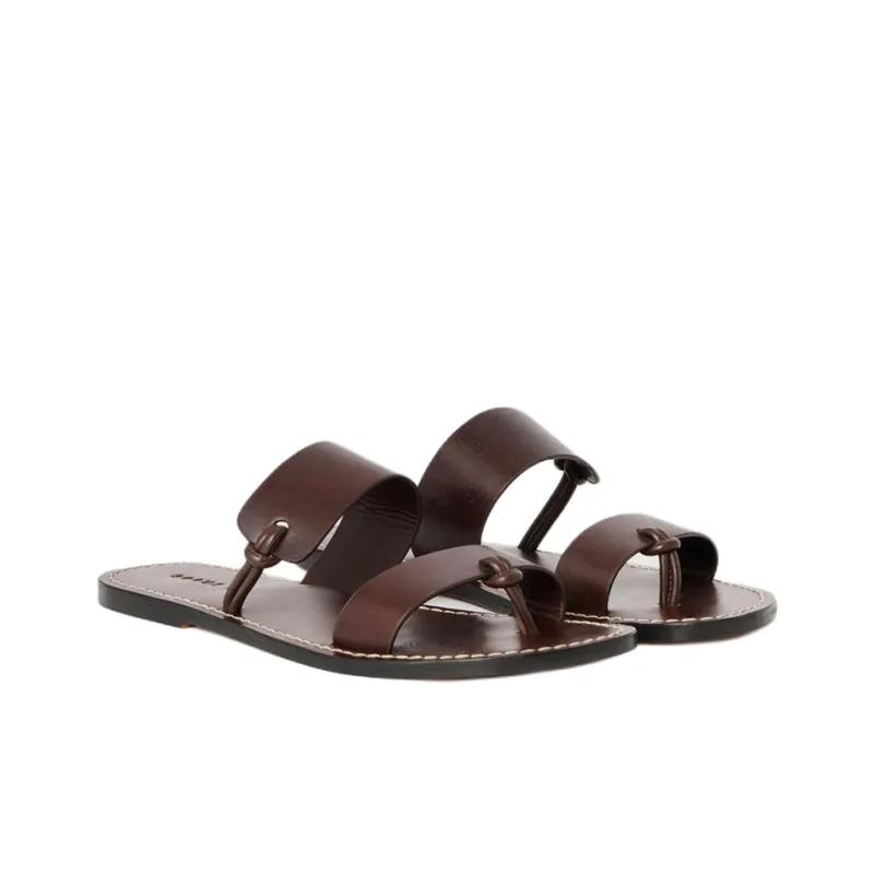 SOEUR Flip Flops Women's Dark Brown-3