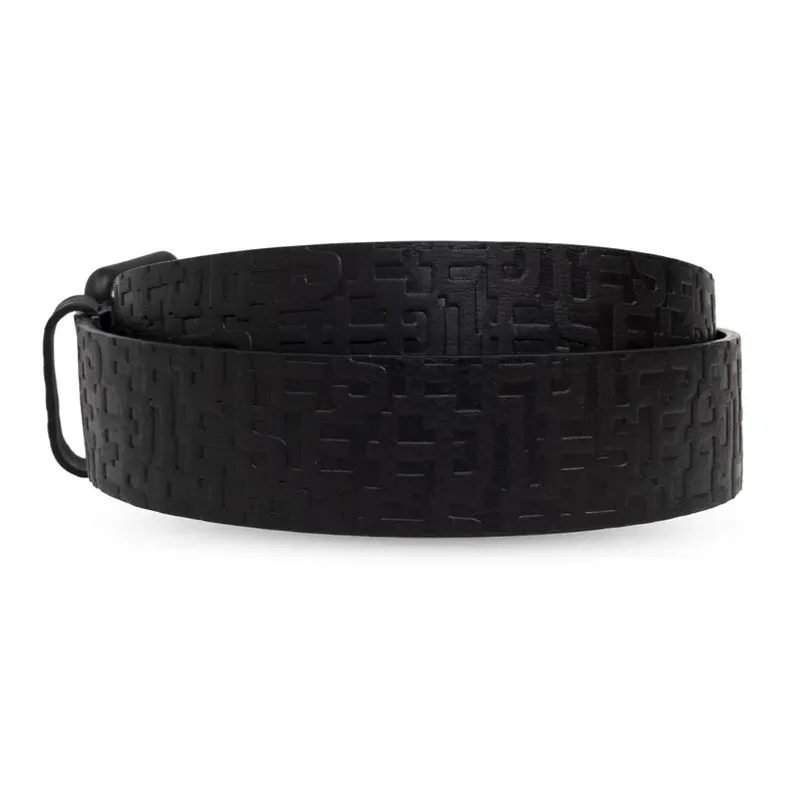 DIESEL B Monogram Embossed Buckled Belt-1