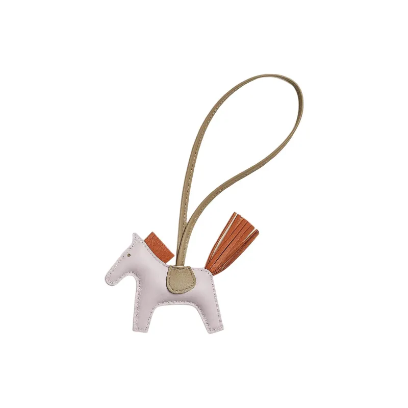 HERMES Rodeo Milo Lambskin Bag Accessory Trumpets Unisex Light Purple With Gingerbread & Malva Beige-0