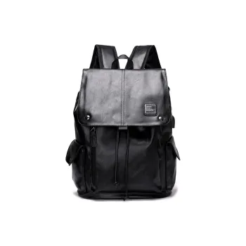 Kaka Tree PU Backpack Unisex Black/Brown