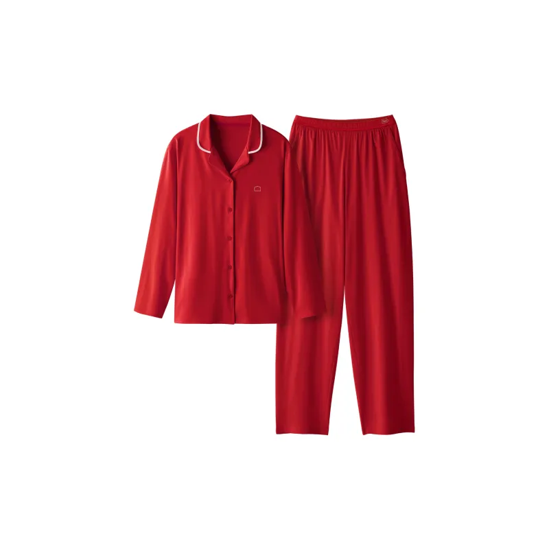 Bananain Red Plan Series Pajama Set Unisex-1