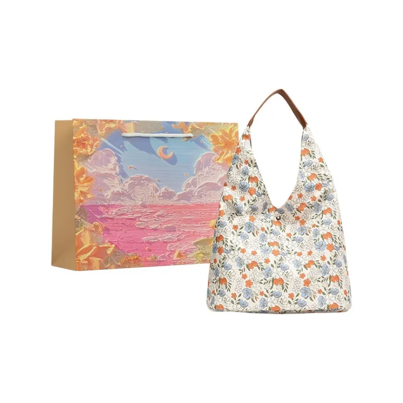 BRINCH PU Shoulder Bag Women's Floral Red/Butterfly White-0