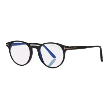 TOM FORD Plate Frame Round Eyeglass Frames Unisex Black