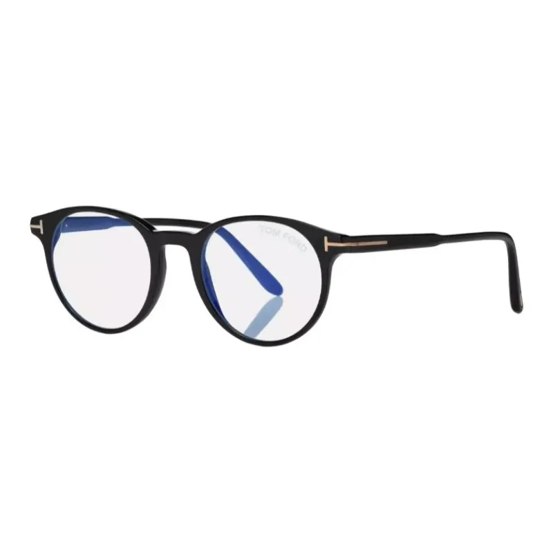 TOM FORD Plate Frame Round Eyeglass Frames Unisex Black-0