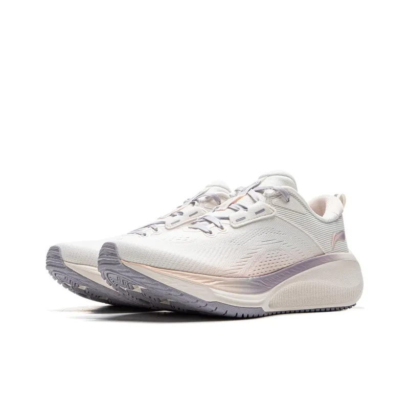 LINING Wu Leaping 2.0 V2 Running Shoes Women's Low Top Mist White/Light Bud Orange-2