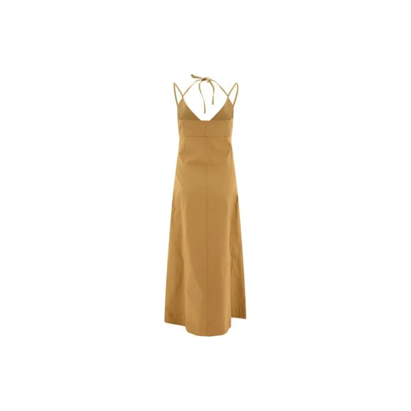 GANNI Herringbone Strap Midi Dress-1