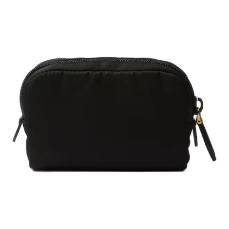PRADA Re-Nylon Fabric Makeup Bag Women's Black & Gold-3