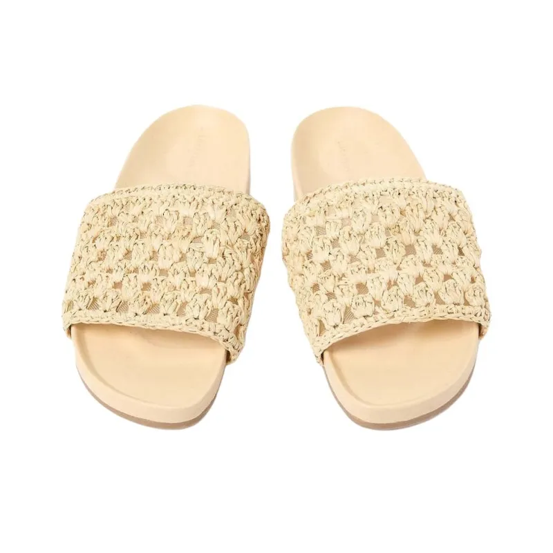 Loeffler Randall Slide Slippers Women's Beige-4