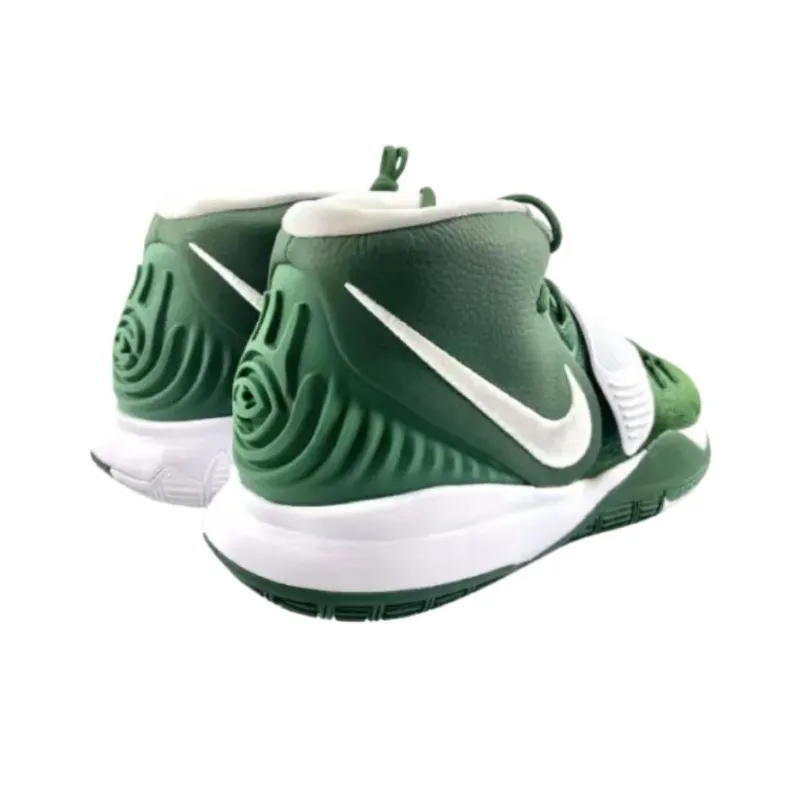 Nike Kyrie 6 Anti Slip Wear Resistant Mid Top Basketball Shoes Men's Green White-4
