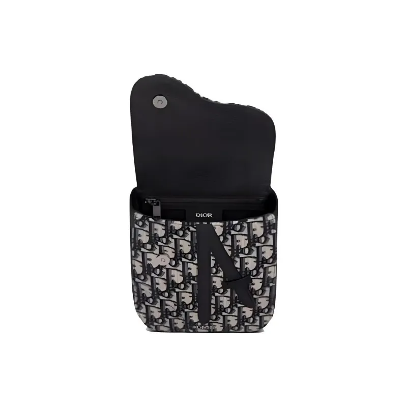 DIOR Saddle Cow Leather Saddle Bag, Shoulder Bag, Crossbody Bag, Clutch, Sling Bag Men's Beige & Black-4