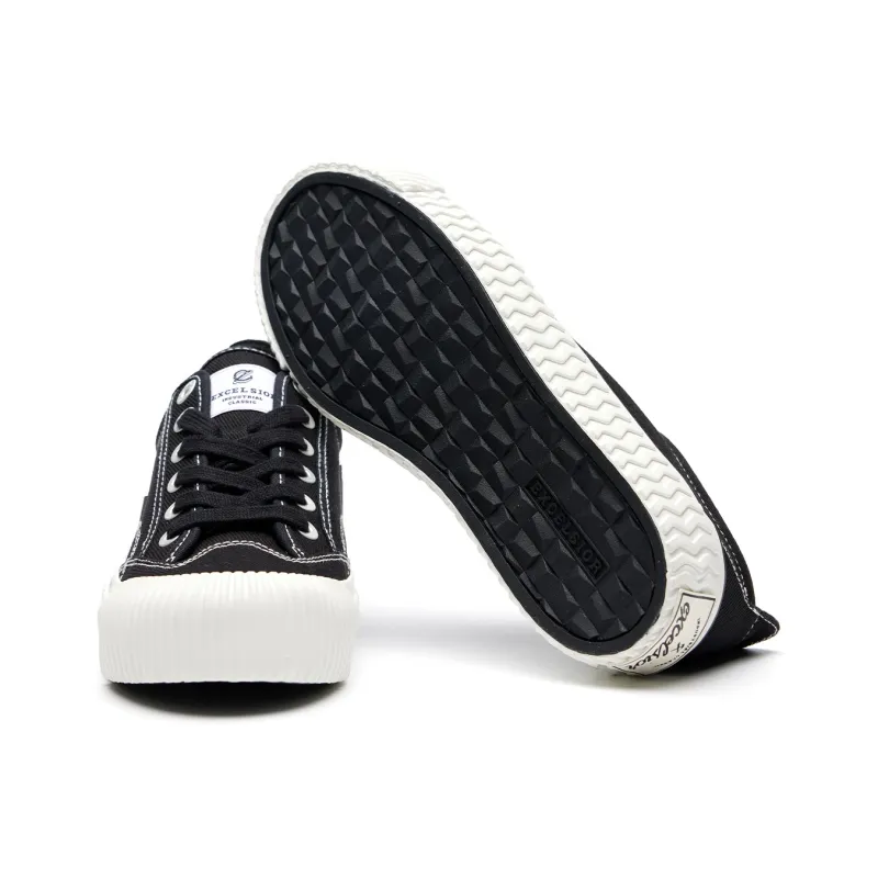 EXCELSIOR Brooke Collection Slip Resistant Breathable Lightweight Height Increasing Low Top Casual Shoes Unisex Black-2