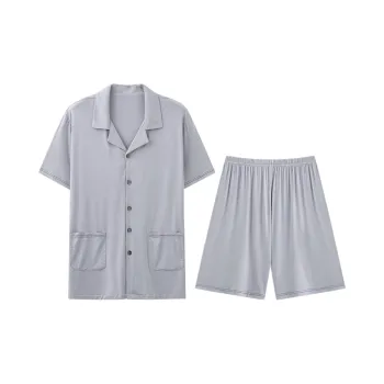 MIIOW Pajama Set Men's Gray White