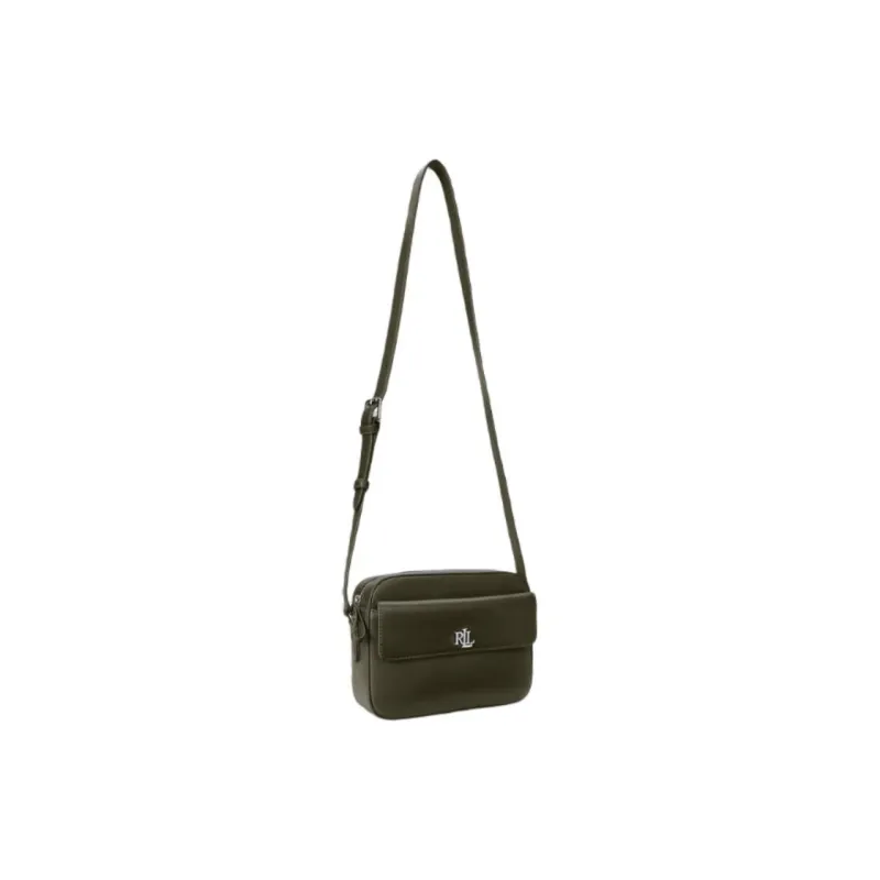Ralph Lauren Cow Leather Shoulder Bag Crossbody Bag Medium Size Women's Dark Olive Green-1
