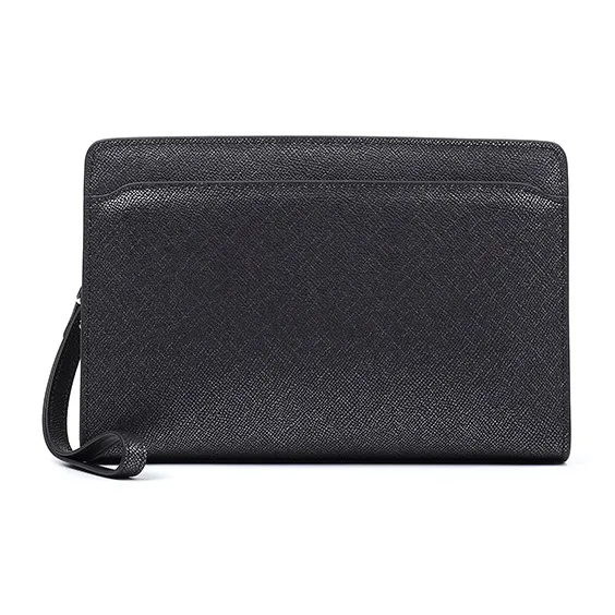 DOSRFINI Genuine Leather Clutch Large Size Men's Black-0