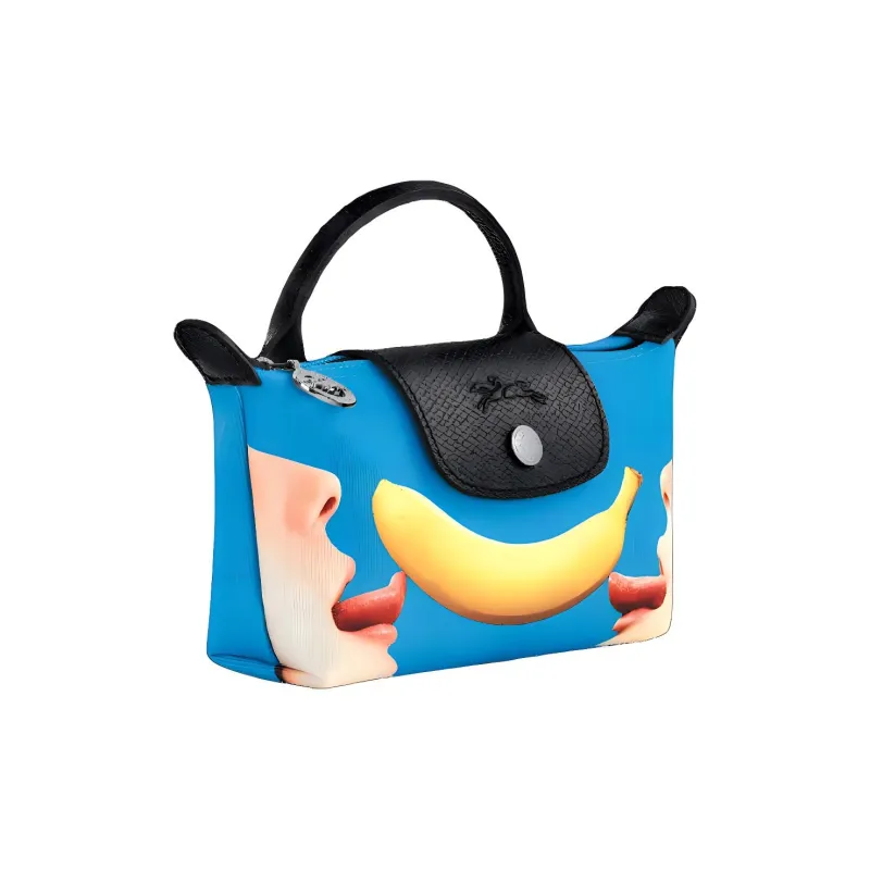 LONGCHAMP ToilerPaper Collaboration Recycled Polyester Canvas Tote Bag Shopping Bag Handbag Regular Women's Blue-2