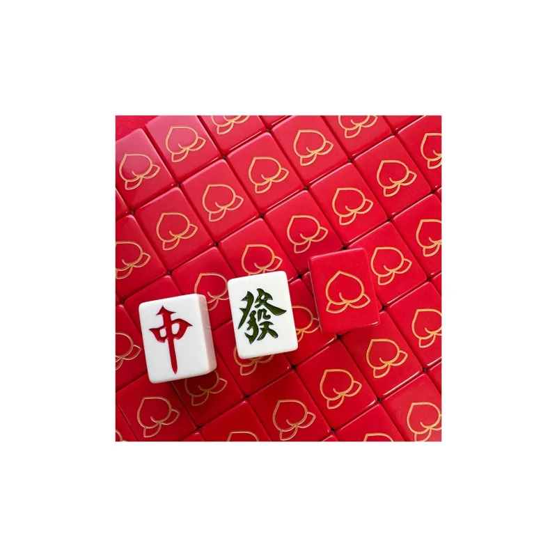 Imono Hand Crafted Mahjong Tiles Abundant Blessings And Longevity 40/42/44 Red Mahjong Board Games-2