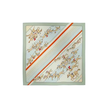 HERMES Silk Silk Scarves Unisex Green/Blue/Orange