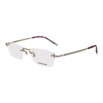 MONTBLANC Titanium Rectangular Eyeglass Frames Men's Gold