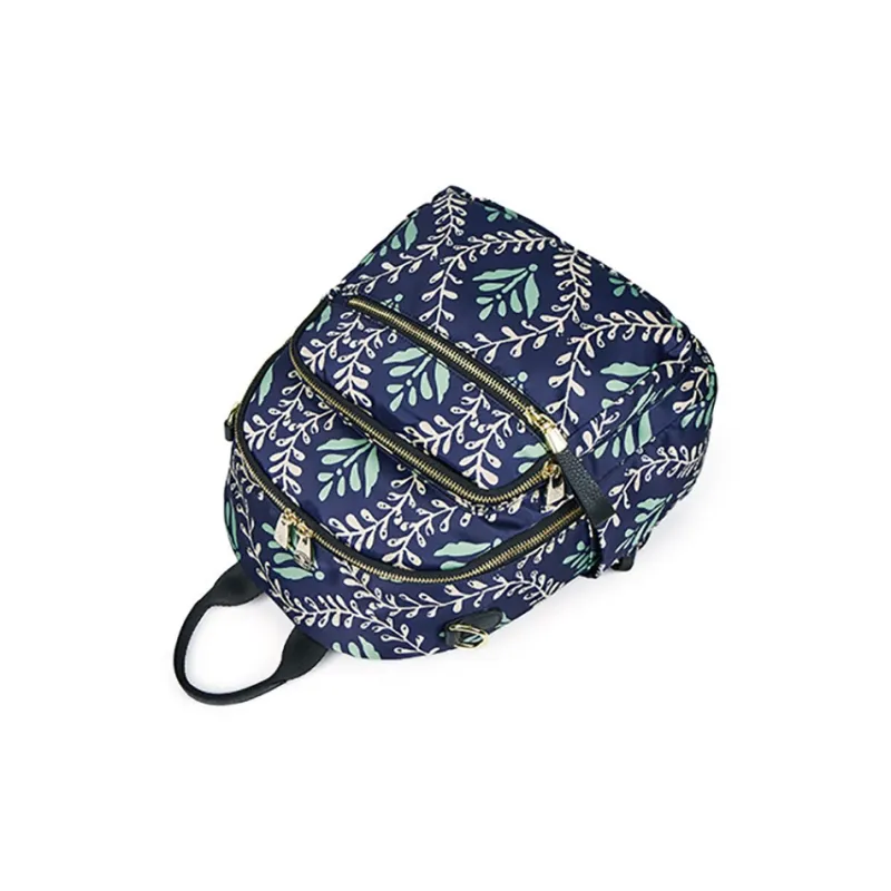 SANTA BARBARA POLO & RACQUET CLUB Fabric Cow Leather Patchwork Backpack Women's Blue/Royal Blue-5