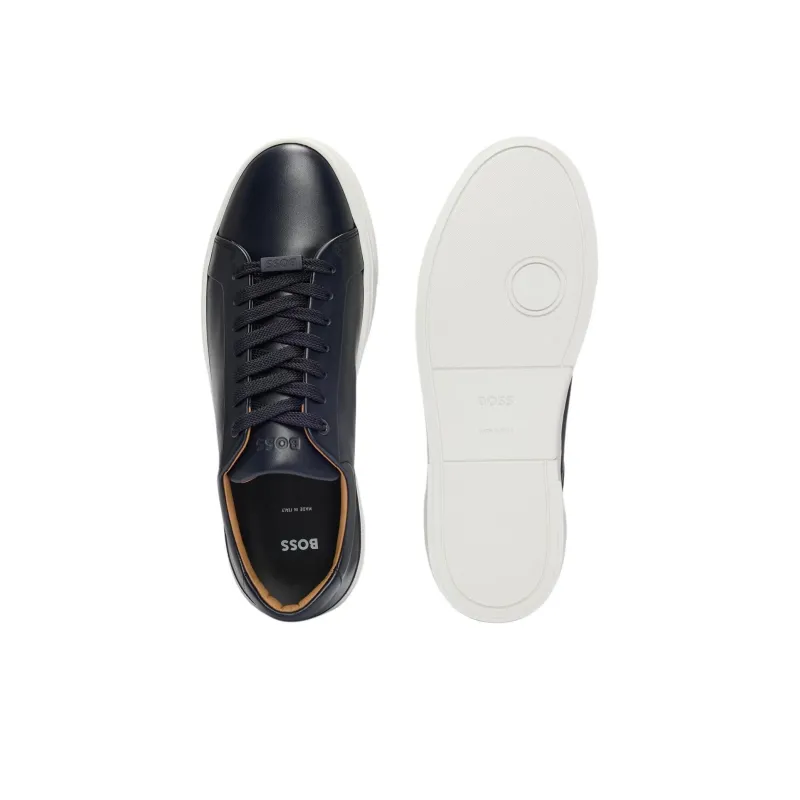 HUGO BOSS Low Top Skateboard Shoes Men's Black-4