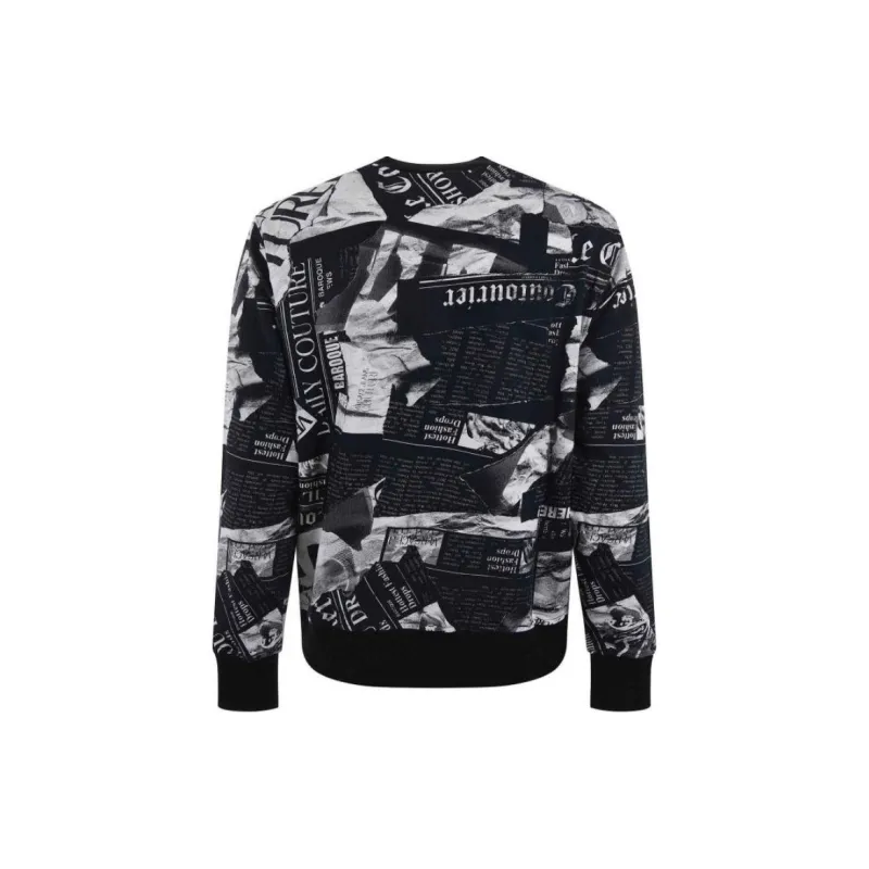 VERSACE JEANS Magazine print Cotton Sweatshirt-1