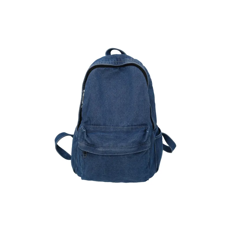 Kaka Tree Denim Backpack Unisex Black/Dark Blue/Vintage Blue/Light Blue-2